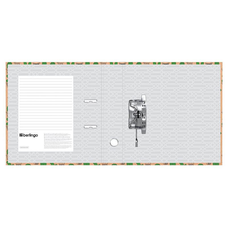 Папка-регистратор Berlingo "Cactus", 70мм, крафт-бумага, с рисунком 