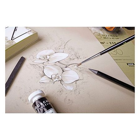 Скетчбук - альбом для смешанных техник 30л., А5, на склейке Clairefontaine "Paint'ON Naturel", крафт, 250г/м2