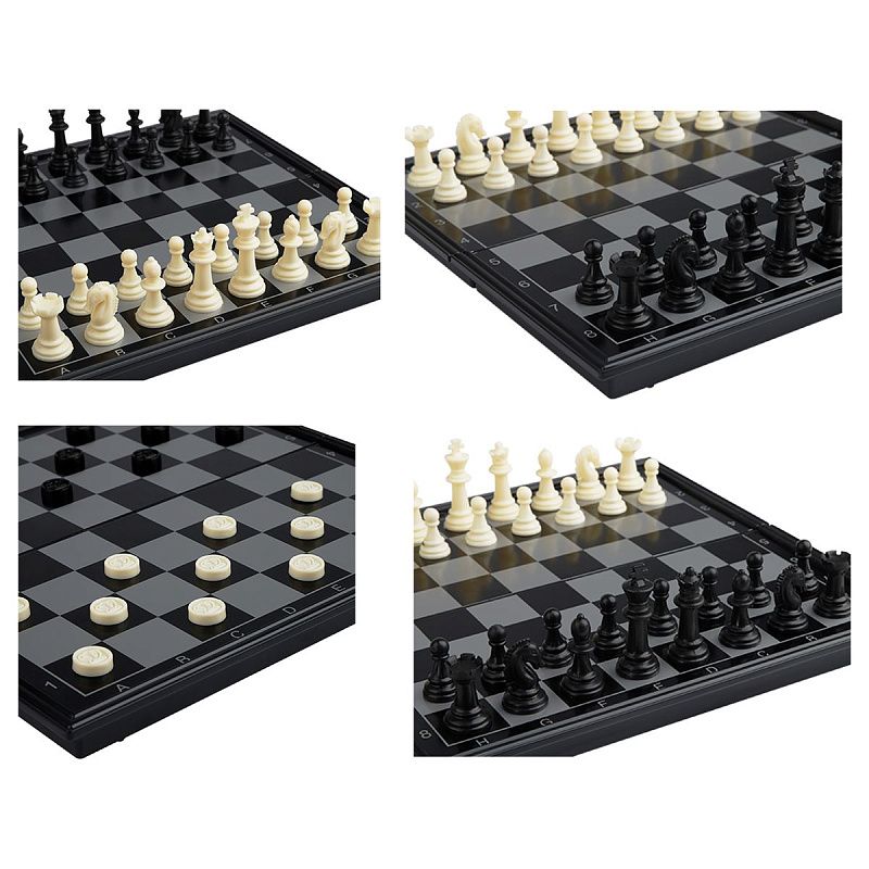 Набор игр ТРИ СОВЫ 3в1 "Нарды, шашки, шахматы", пластиковые магнитные фигуры с доской 24*24см