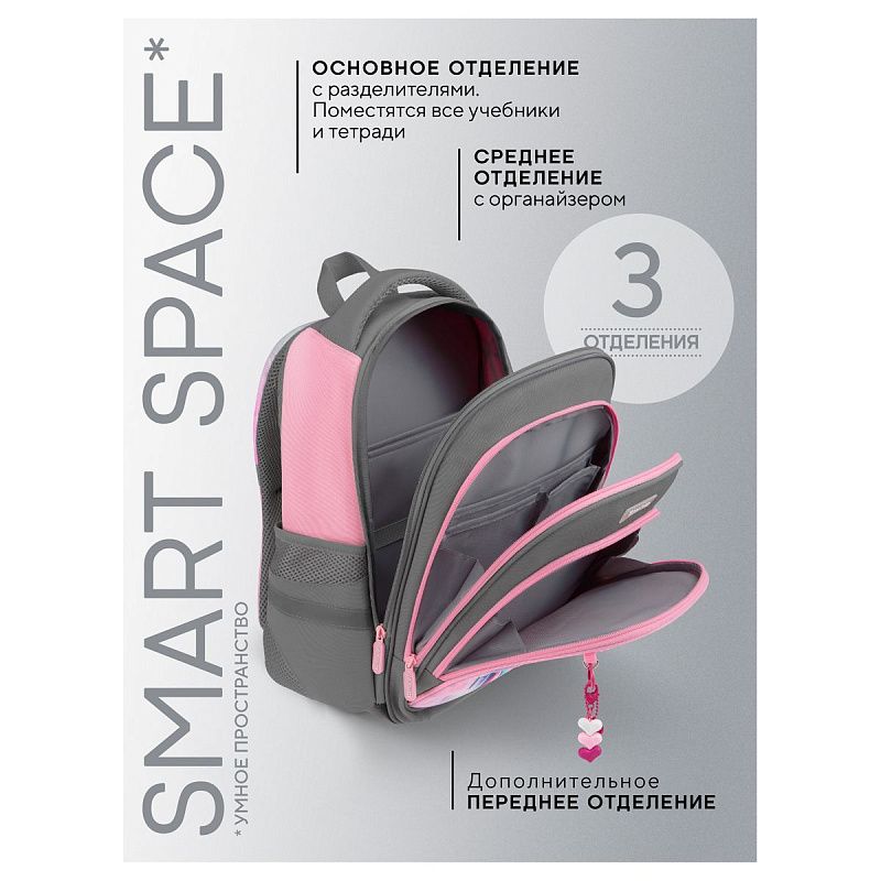 Рюкзак Berlingo OrthoFit "Charming Princess" 37*29*13,5см, 3 отделения, 2 кармана, эргономичная спинка 