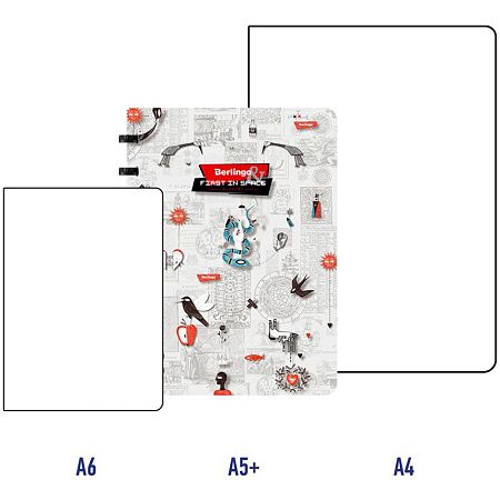 Бизнес-тетрадь А5+, 80л., Berlingo "First in Space", клетка, на кольцах, с возм. замены блока, 80г/м2, пластик. обложка 700мкм, линейка-заклад.