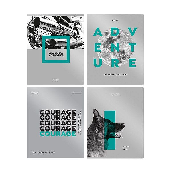 УЦЕНКА - Тетрадь 96л., А5, клетка BG "World of men", металлизированный пантон