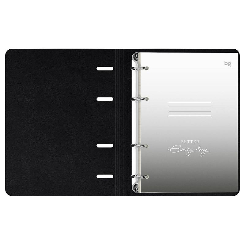 Тетрадь на кольцах А5, 120л., кожзам,  BG "Моно. Серый"