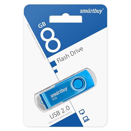 Память Smart Buy "Twist" 8GB, USB 2.0 Flash Drive, синий