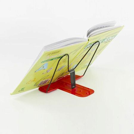 Подставка для книг красная металлическая ЮНЛАНДИЯ ПРЕМИУМ, европодвес, 237822 