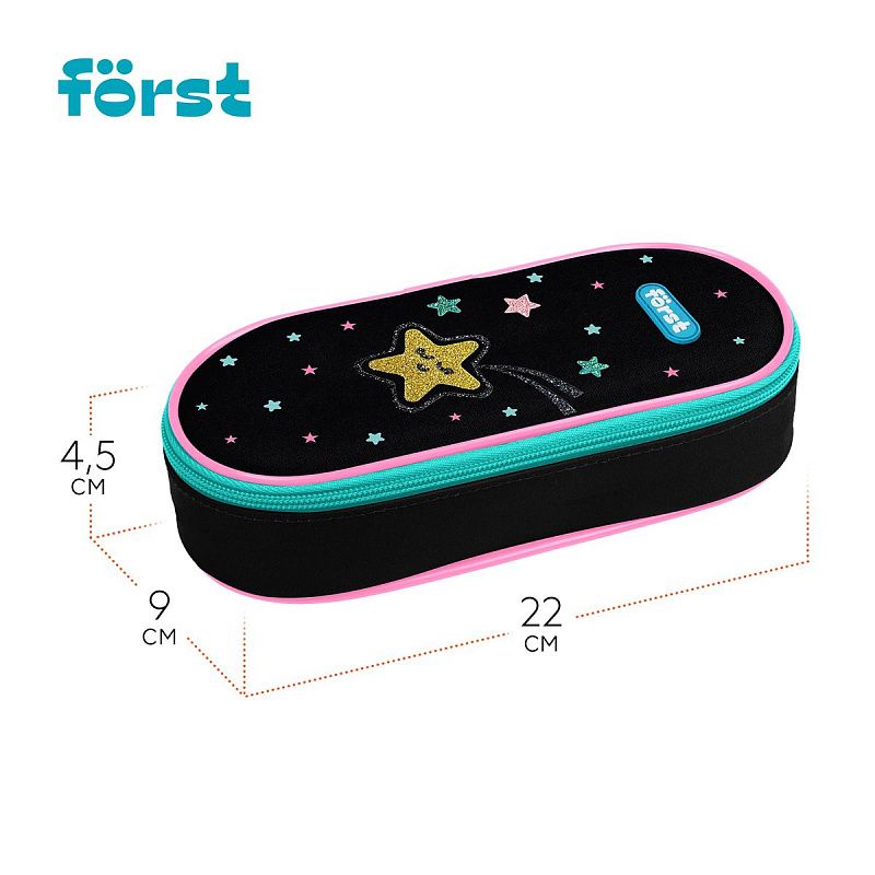 Пенал корпусный 1 отделение, 220*90*45 Först "Stars", полиэстер 