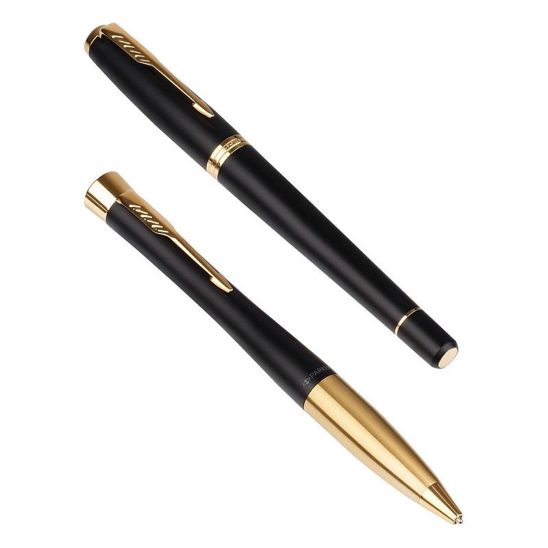 Набор Parker "Urban Duo": ручка шариковая Urban Black GT, синяя, 1,0мм + перьевая ручка Urban Black GT 