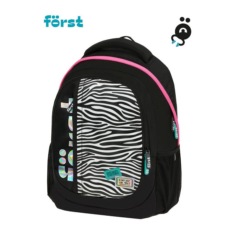 Рюкзак Först F-Trend "Fashion zebra" 40*29*18см, 2 отделения, 3 кармана, эргономичная спинка 