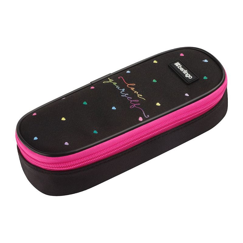 Пенал корпусный 1 отделение, 220*90*45 мм, Berlingo "Love Yourself", полиэстер