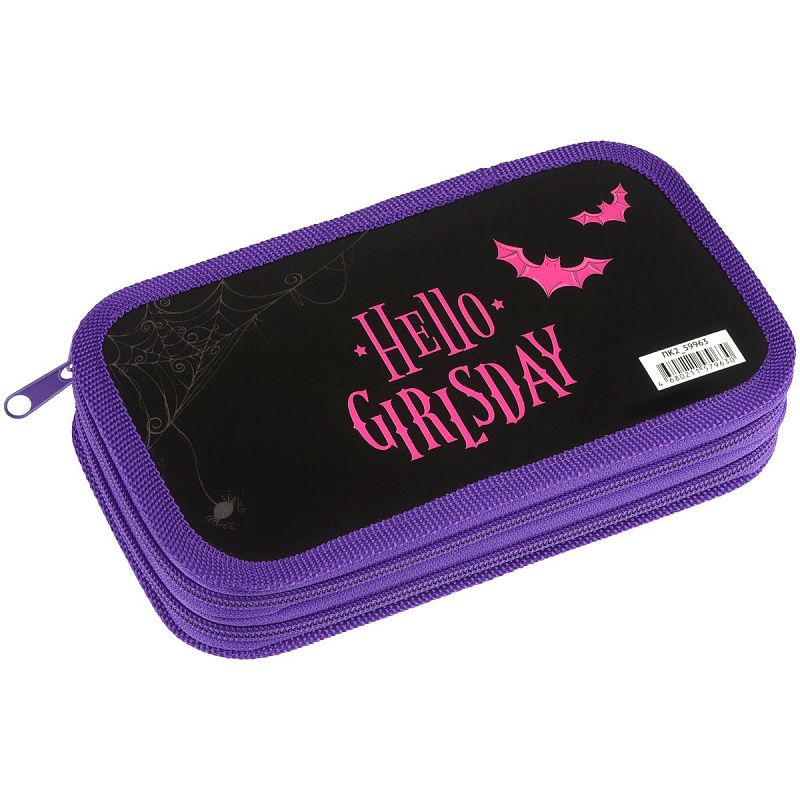 Пенал 2 отделения, 190*105 ArtSpace "GirlsDay", ламинированный картон 