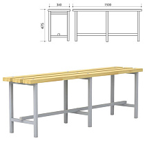 картинка Скамья деревянная на металлокаркасе П-13Д(1500) (1500х340х475 мм) от магазина