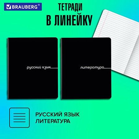 Тетради предметные, КОМПЛЕКТ 12 ПРЕДМЕТОВ, 48 л., обложка картон, BRAUBERG "BLACK", 405164