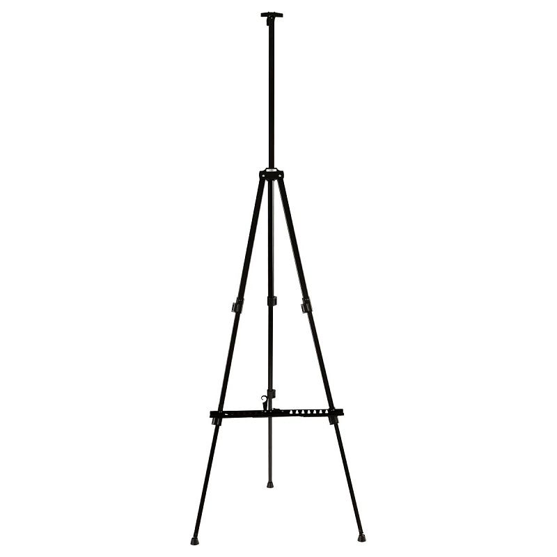 Мольберт алюминиевый переносной с полкой и держателем для кистей Гамма "Студия" 110*106*184см, с чехлом