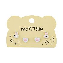 Серьги MESHU "Cuteness", бижутерия, 2 пары, европодвес