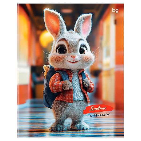 Дневник 1-11 кл. 40л. на скобе BG "Зайчик в школе"
