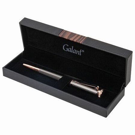 Ручка подарочная шариковая GALANT TAUT, корпус оружейный металл, детали розовое золото, узел 0,7 мм, линия письма 0,5 мм, синяя, 144170 