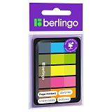 Флажки-закладки Berlingo, 45*12мм, 20л*5 неоновых цветов, в диспенсере