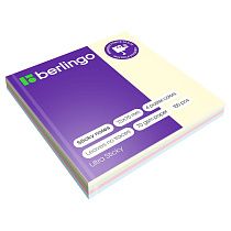 Самоклеящийся блок Berlingo "Ultra Sticky", 75*75мм, 100л., 4 пастельных цвета