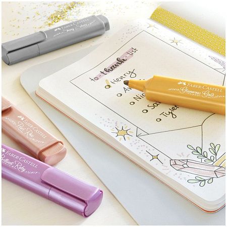Текстовыделитель Faber-Castell "TL 46 Metallic" мерцающий серебряный, 1-5мм 