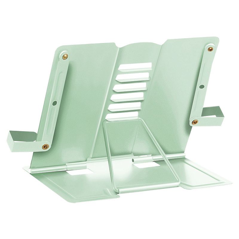 Подставка для книг СТАММ, металлическая, регулируемый угол наклона, с держателем, "Гуси" 