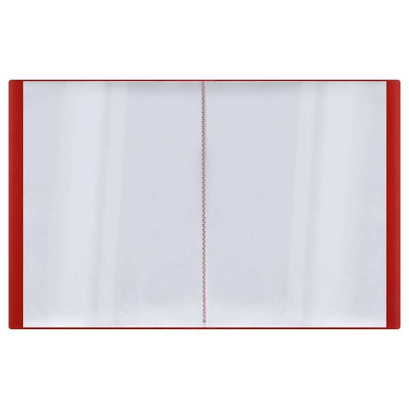 Папка с 30 вкладышами СТАММ "Кристалл" А4, 17мм, 700мкм, пластик, красная 