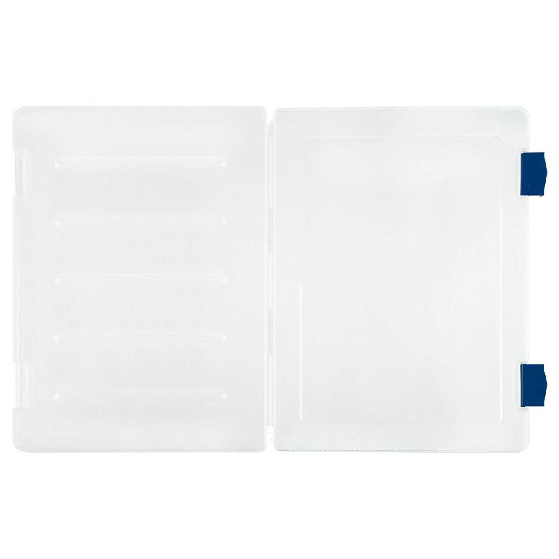 Папка для документов СТАММ А4, 230*305*23мм, пластик., прозрачная, синие защелки 