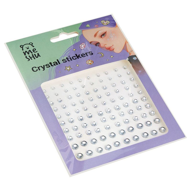 Наклейки акриловые MESHU,"Silver rain", 100 наклеек, инд. уп., европодвес