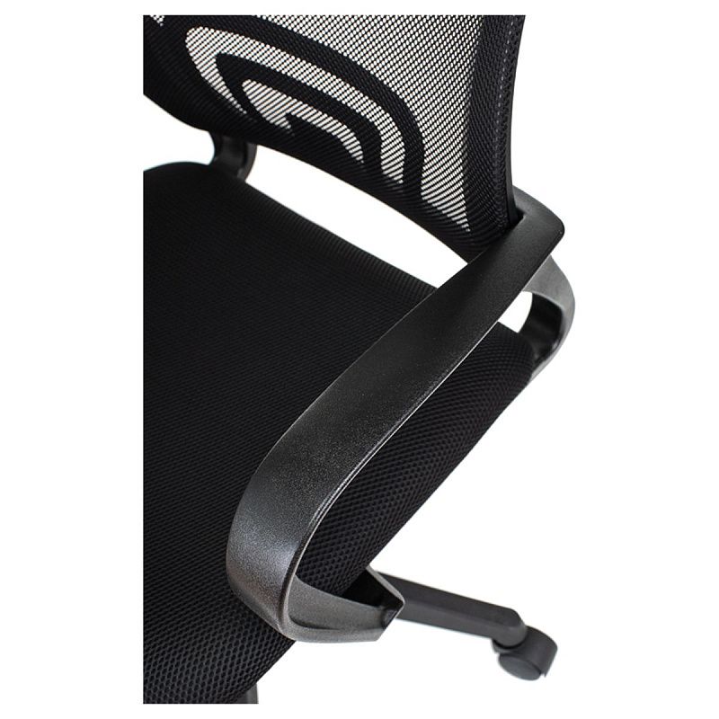 Кресло оператора Helmi HL-M95 R (695) "Airy", спинка сетка черная/сиденье ткань TW черная, пиастра