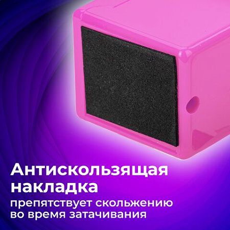 Точилка механическая BRAUBERG "JET", металлический механизм, корпус розовый, 229568 