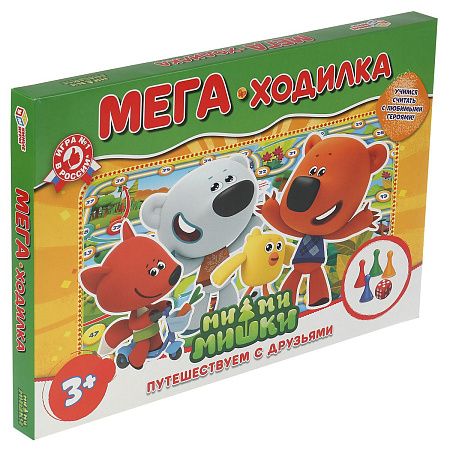 Игра настольная Умные игры "Ходилка Мега А3. Ми-ми-мишки. Путешествуем с друзьями", картонная коробка 