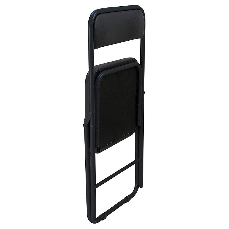 Стул Фабрикант "Гольф" складной PV, 1, BL, каркас металл черный, экокожа черный, BOX4