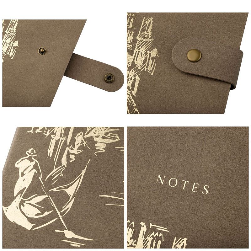 Записная книжка А5 80 л., ЛАЙТ, кожзам, Greenwich Line "Outline. Venice", с замком, тиснение фольгой, внутренний карман, блок в точку