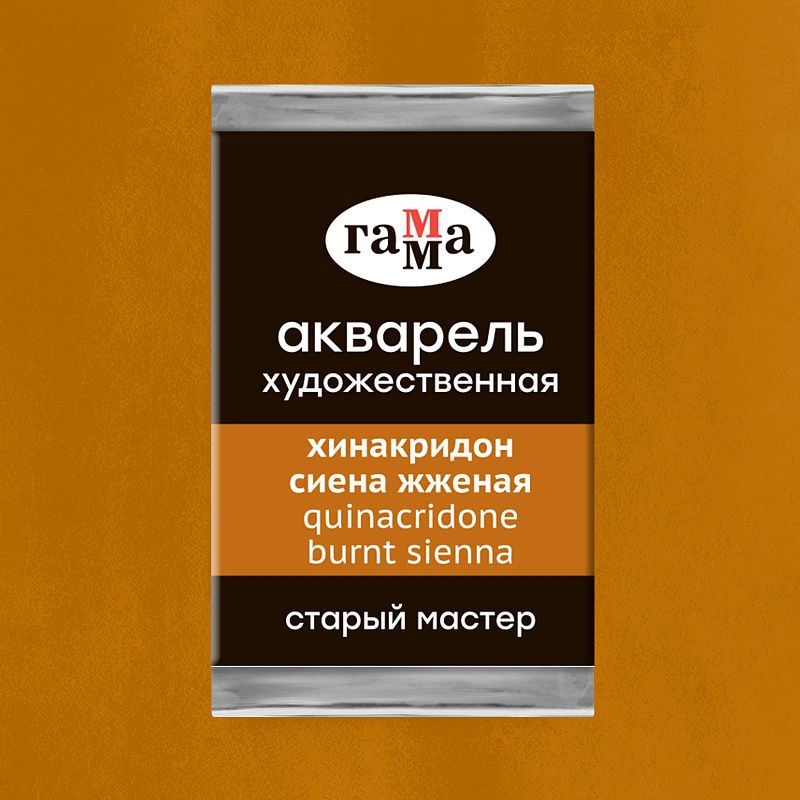 Акварель художественная Гамма "Старый Мастер" хинакридон сиена жженая, 2,6мл, кювета
