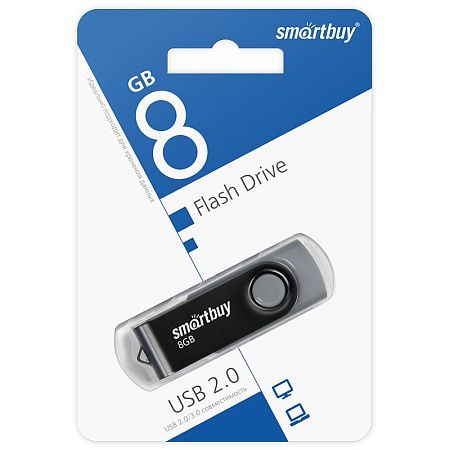 Память Smart Buy "Twist"  8GB, USB 2.0 Flash Drive, черный
