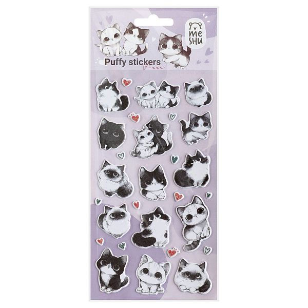 Наклейки объемные MESHU "Furrr", 10*23см, с блестками, инд. уп., европодвес