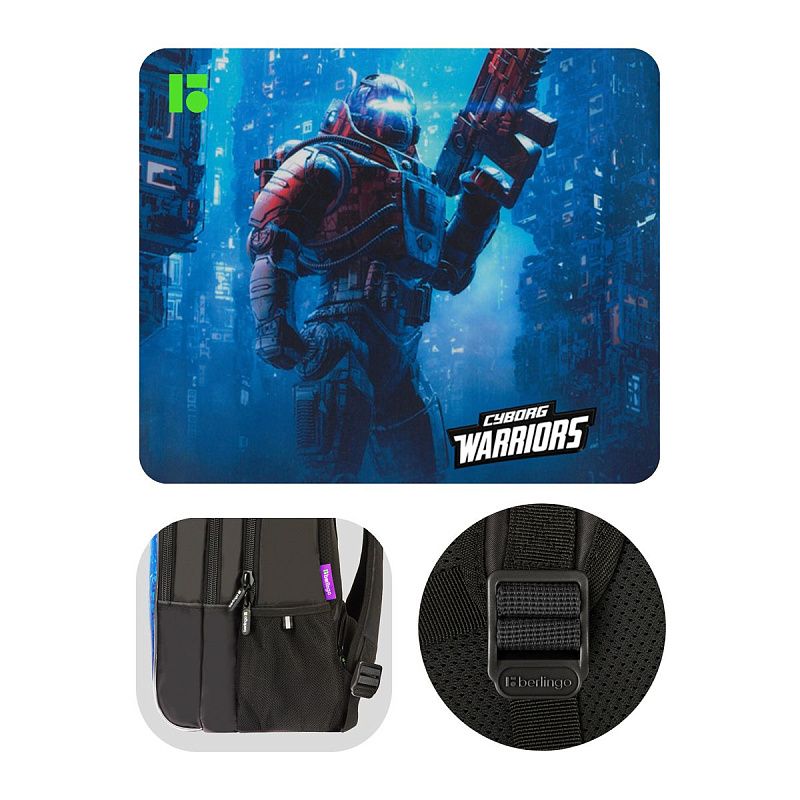 Рюкзак Berlingo inStyle "Warrior" 41*27*20 см, 3 отделения, 2 кармана, эргономичная спинка 