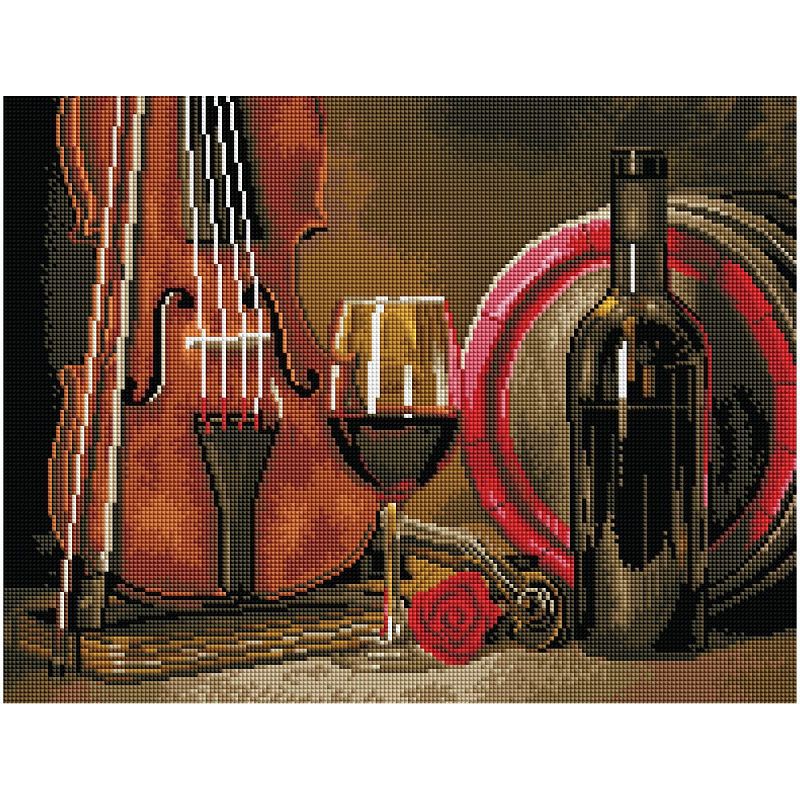 Алмазная мозаика ТРИ СОВЫ "Натюрморт", 40*50см, холст на деревянном подрамнике, картонная коробка с пластиковой ручкой