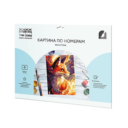Картина по номерам на картоне ТРИ СОВЫ "Лиса", 30*40, с акриловыми красками и кистями