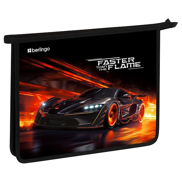 Папка для тетрадей 1 отделение, А5 Berlingo "Faster Than The Flame", 240*205*40 мм, пластик, на молнии