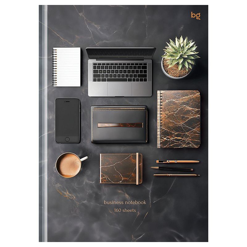 Бизнес-блокнот А5, 160л., евроформат, BG "Рабочий стол", глянцевая ламинация