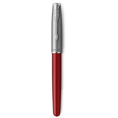 Ручка-роллер Parker "Sonnet Sand Blasted Metal&Red Lacquer" черная, 0,8мм, подарочная упаковка 