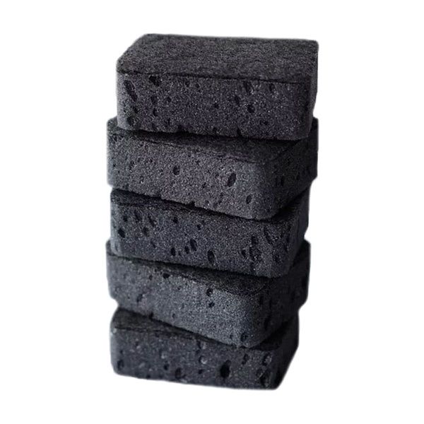 Губки для посуды OfficeClean, Premium Black, крупнопористый поролон с абразивным слоем, черные, 9,5*6,5*3см, 5шт