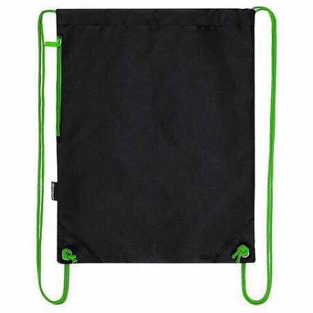 Мешок для обуви BRAUBERG плотный, карман на молнии, подкладка, 43х33 см, "Neon Green", 271625 