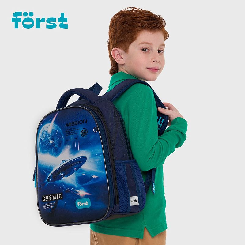 Ранец Först F-Top облегченный "Cosmic" 36*28*15см, 2 отделения, 2 кармана, анатомическая спинка 