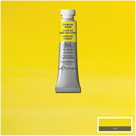 Акварель художественная Winsor&Newton "Professional", 5мл, туба, №086 кадмий лимонный