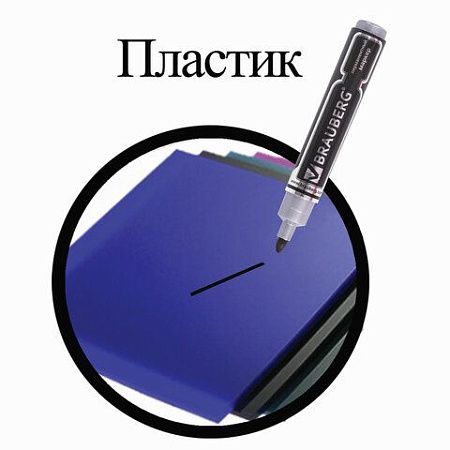 Маркер перманентный BRAUBERG "Neo", ЧЕРНЫЙ, круглый наконечник 5 мм, с клипом, 150480 