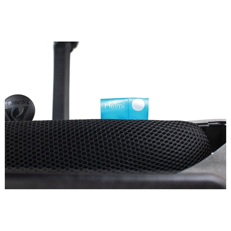 Кресло оператора Helmi HL-M95 R (695) "Airy", спинка сетка синяя/сиденье ткань TW черная, пиастра