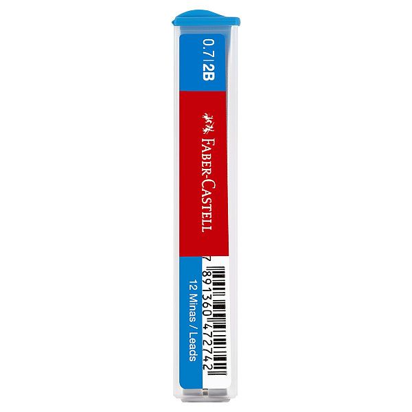 Грифели для механических карандашей Faber-Castell "Polymer", 12шт., 0,7мм, 2B