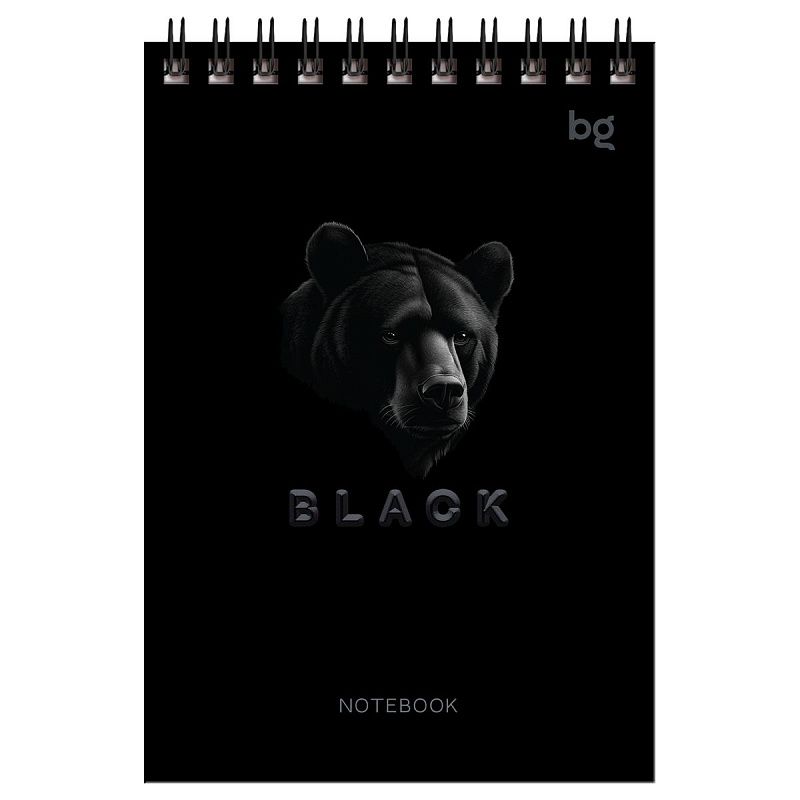 Блокнот А6 60л. на гребне BG "Just black"