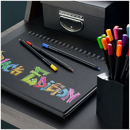 Карандаши цветные Faber-Castell "Black Edition", 36цв., трехгран., черное дерево, заточен., картон.